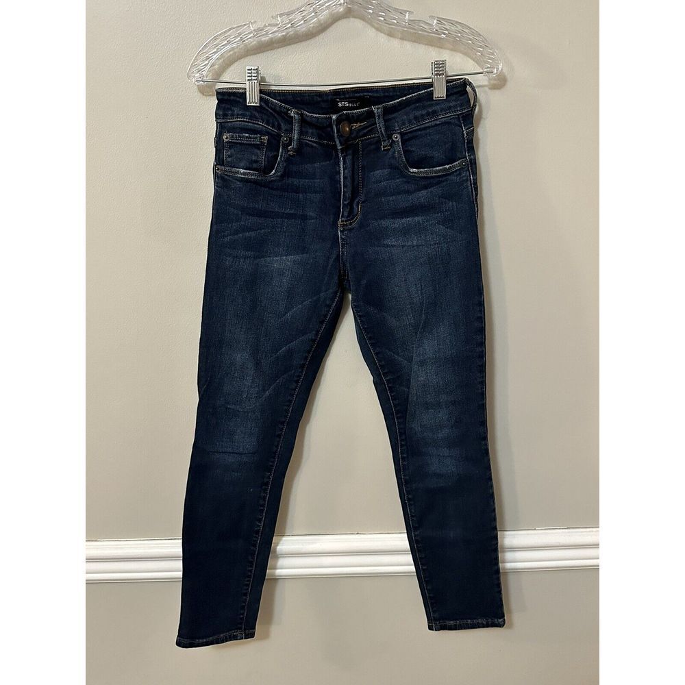Sts blue ankle skinny jeans size 25 women blue dark wash mid‎ rise denim